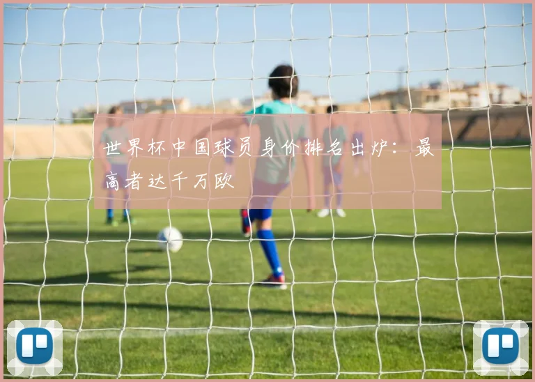 世界杯中国球员身价排名出炉：最高者达千万欧